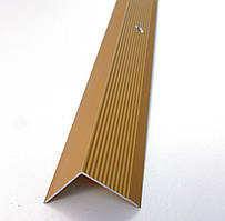 Поріжок алюмінієвий кутовий 30мм* 30мм А 30*30 анод Золото, 2.7 м