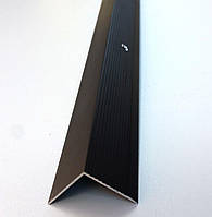 Поріг алюмінієвий кутовий 30 мм* 30 мм. А 30*30 анод Бронза, 2.7 м