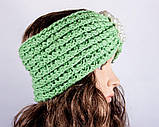 Пов'язка на голову - "Чалма" - універсальна - зелена пов'язка - PRIGRIZ, фото 3
