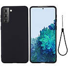 Чохол Silicone Case full для Samsung Galaxy S21 Black, фото 2