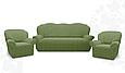 Де універсальні чохли на дивани крісла накидки,чохол для дивана і крісла жакардові без оборки Сірий, фото 8