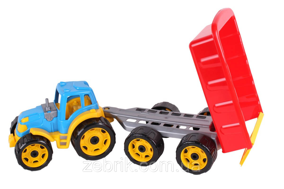 Іграшка машинка пластиковий трактор з причепом ззаду артикул 3442 технок