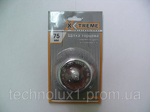 Щітка торцева зі стрижнем 1/4" d75 X-treme