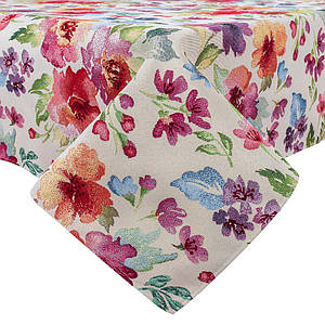 Скатертина тканинна гобеленова Limaso 137 х 280 см квітковий принт