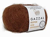 Пряжа Gazzal Super Kid Mohair 64401 коричневый (Газзал Супер Кид Мохер)
