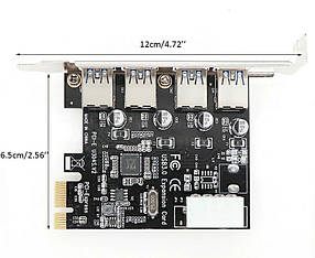 Плата розширення USB 3.0 PCI-ex, 4 порти, фото 4