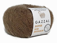 Пряжа Gazzal Super Kid Mohair 64403 темный беж (Газзал Супер Кид Мохер)