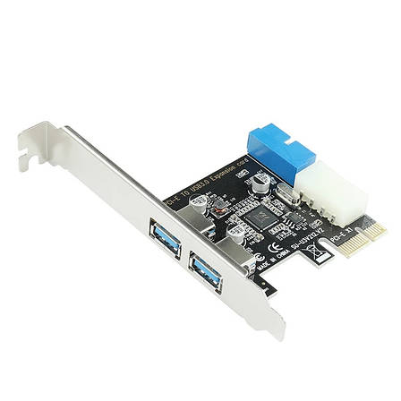 Плата розширення USB 3.0 PCI-ex, 2 порти, 1 внутрішній порт, фото 1