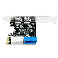 Плата розширення USB 3.0 PCI-ex, 2 порти, 1 внутрішній порт, фото 4