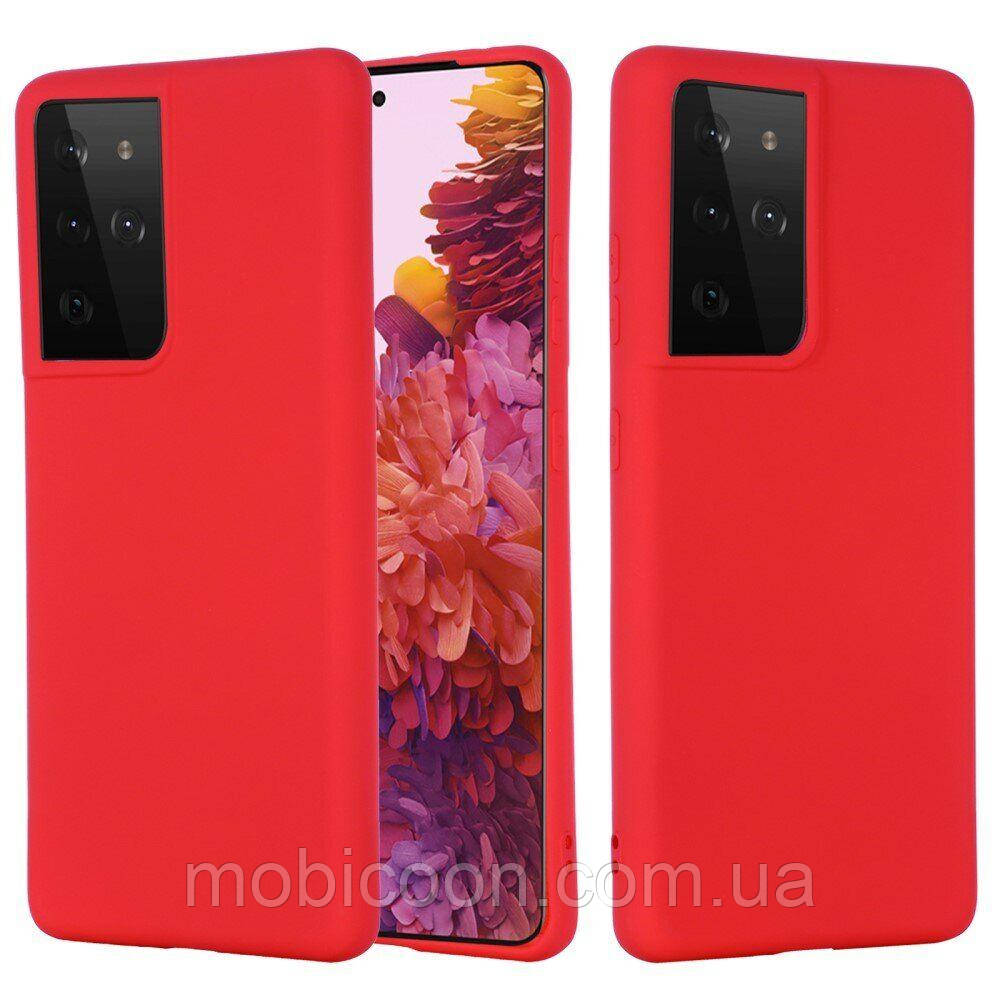Чохол Silicone Case full для Samsung Galaxy S21 Ultra Red, фото 1