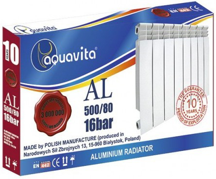 Алюмінієвий радіатор Aquavita 500х80 nev L6 16 бар
