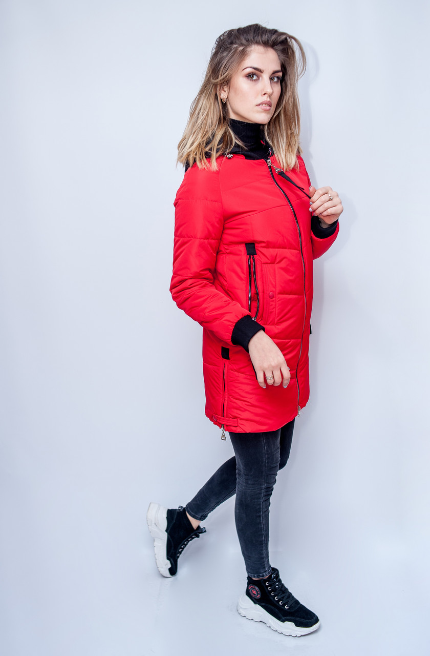 Женская стильная куртка Hailuozi красная XXL - фото 2 - id-p1176798902