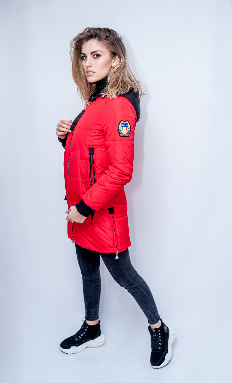 Женская стильная куртка Hailuozi красная XXL - фото 4 - id-p1176798902