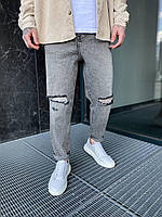 Мужские стильные качественные джинсы МОМ (серые). Турецкие мужские джинсы
