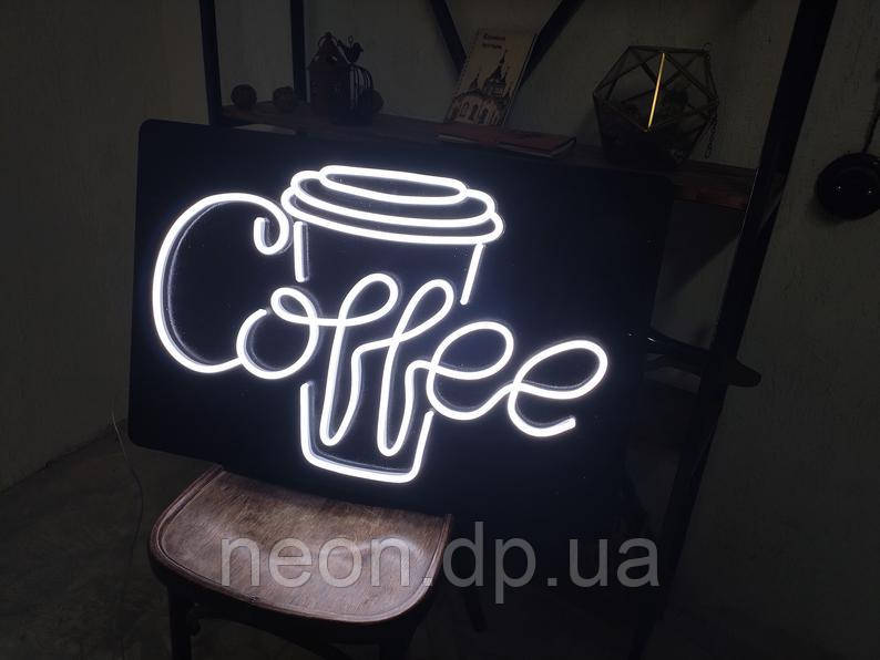 Неонова вивіска "Coffe"