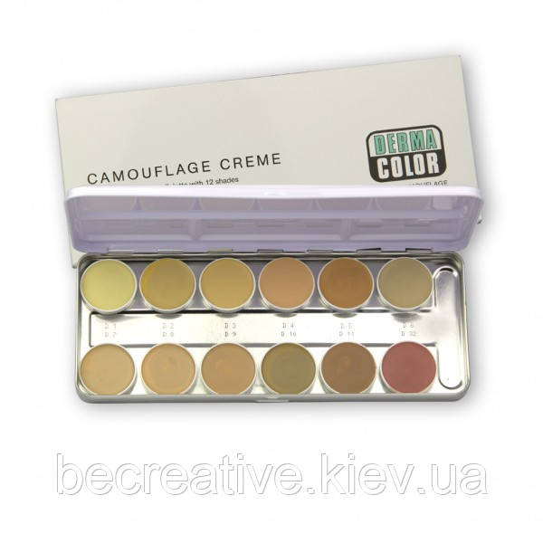 Палітра коректорів для шкіри DERMACOLOR CAMOUFLAGE CREME 12 кольорів