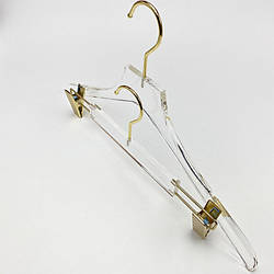 Набір вішалок плічка для одягу акрилові кристально прозорі LUX, в пакованні 2 шт.