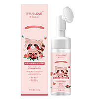 Пенка-мусс с щеточкой для умывания с экстрактом персика Sersanlove Peach Amino Acid Cleanser Mousse, 150млл