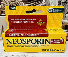 Знеболююча мазь з потрійним антибіотиком та від опіків Neosporin Plus Burn Pain Relief
