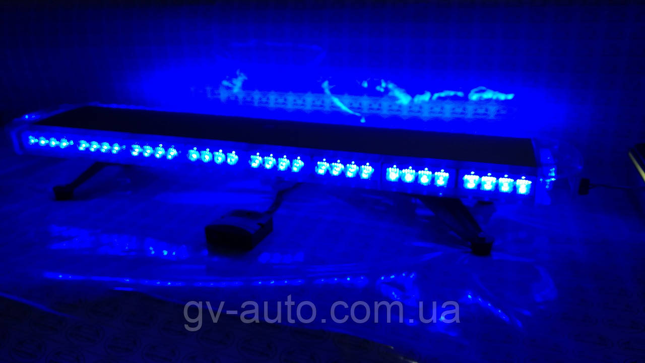 Проблискова світлова панель LED72-98 см. синя.( прозорий корпус )