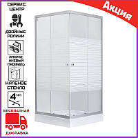 Душова кабіна прямокутна 80х100 см з піддоном Lidz Wiezak SC100x80.SAT.LOW.L, Душові кабіни 1000х800