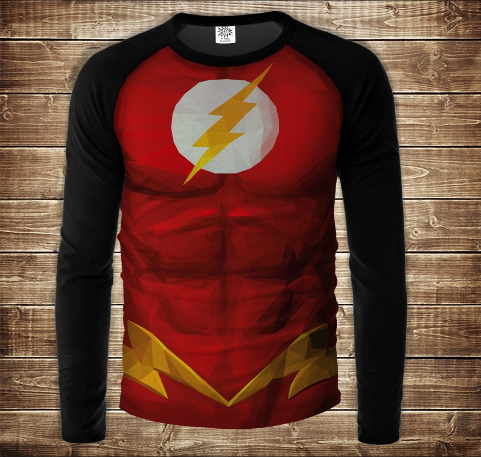 Лонгслив-реглан с 3D принтом: Торс Флеш Арт. Дорослі і Дитячі розміри ВСІ Розміри, фото 1