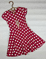 Літнє плаття в горошок на дівчинку 122, 128 см, малиновий