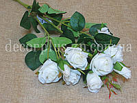 Ветка розы кустовой белой. 70см