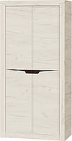 Вместительный двухдверный шкаф Либерти 1000 с тремя полочками Дуб крафт белый + Венге Эверест
