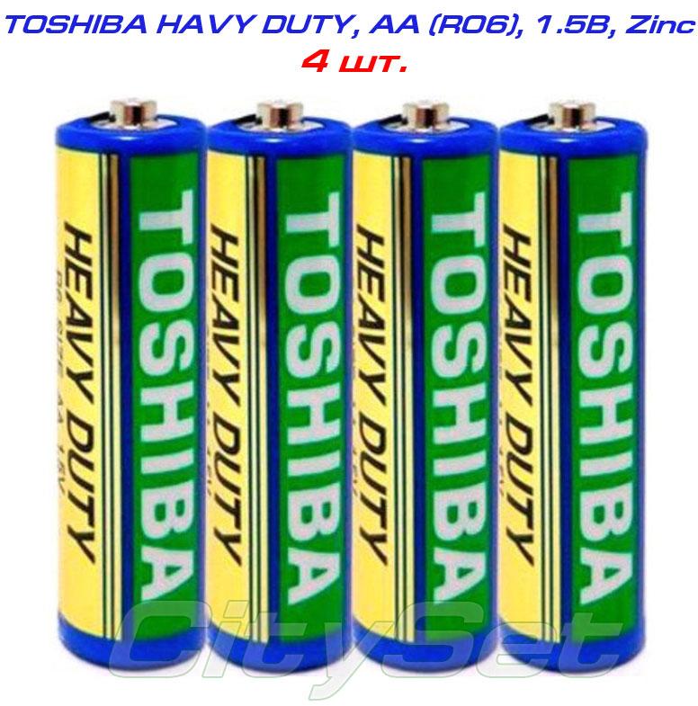 TOSHIBA Heavy Duty, AA, батарейка 1.5 В, кол-во: 4 шт.