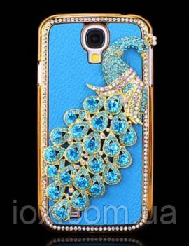Чохол з павичем і камінням Сваровські для Samsung Galaxy S4