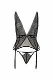 Напівпрозорий корсет Passion Exclusive Mirajane Corset S/M, чорний PS26408, фото 5