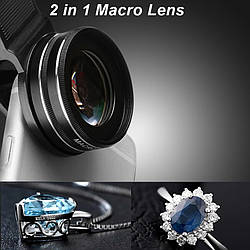 Макро лінза об'єктив на телефон 2в1 37мм 15X макрооб'єктив 30X 4K HD (2 лінзи - макролінза 37мм 15X)