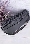 Темно-сіра містка сумка для ноутбука на блискавці, текстиль, великого відділень, фото 5