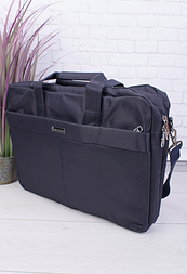 Синя містка сумка для ноутбука на блискавці, текстиль, великого відділень