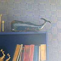 Обои виниловые на флизелине Caselio Mystery 0.53х10 м геометрия яркие полосы золотистые на синем
