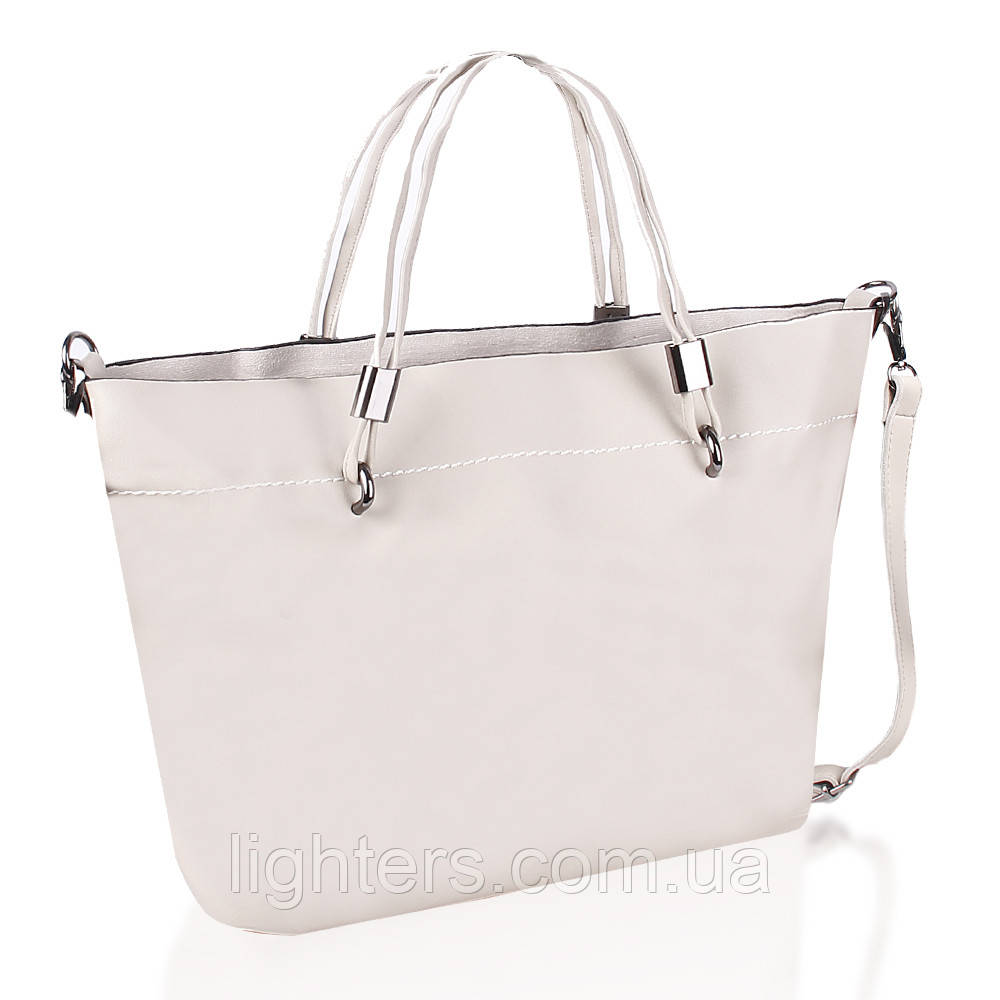 Сумка жіноча Fashion 2 в 1 бежево-сіра 408868Bg, фото 1