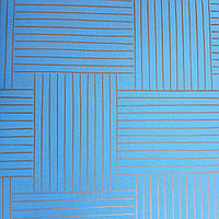 Обои виниловые на флизелине Caselio Mystery 0.53х10 м геометрия яркие полосы золотистые на голубом