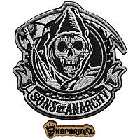 Нашивка Сыны Анархии Смерть с косой (Sons Of Anarchy / SAMCRO) 10.5x11 см.