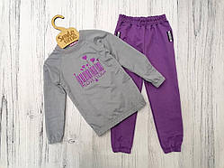 Дитяча кофта реглан для дівчинки SmileTime I love you, сірий