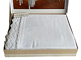 Скатертина з мереживом Maison D`or Natalee White бавовна 160-320 см біла, фото 2