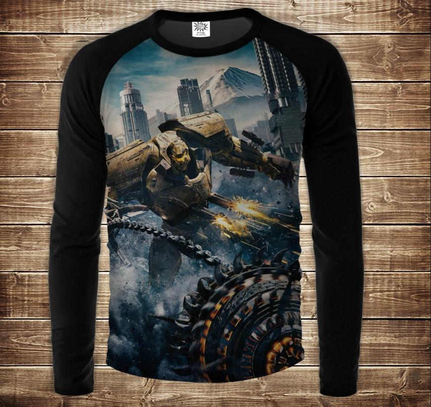 Лонгслив-реглан с 3D принтом: Тихоокеанський Рубіж - 03. Дорослі і Дитячі розміри ВСІ Розміри, фото 1