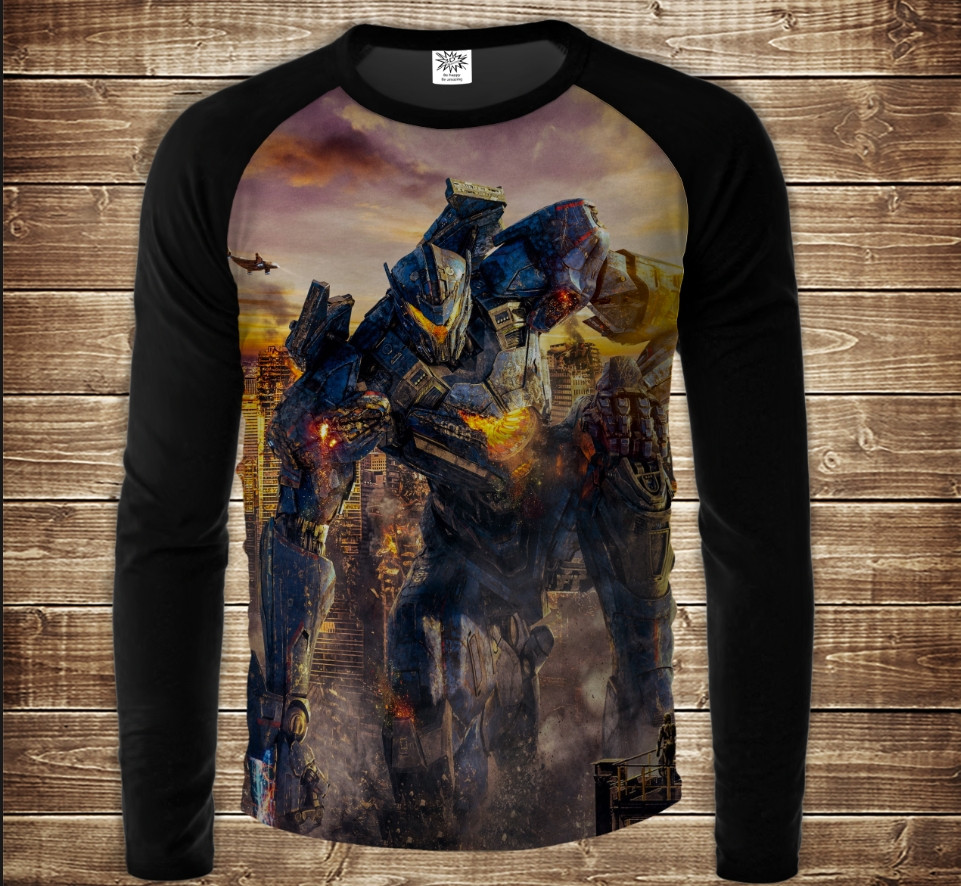 Лонгслив-реглан с 3D принтом: Тихоокеанський Рубіж - 04. Дорослі і Дитячі розміри ВСІ Розміри, фото 1