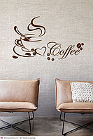 Наклейка на стену| окна и витрины виниловая "Чашка кофе 2" для кухни| гостиной| студии| кафе| кафе| баров.Топ!