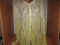 Жіноча блуза б/в в квітах, довгий рукав розмір 46-48