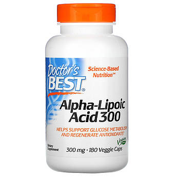 Doctor's s Best, Альфа-Ліпоєва кислота 300 мг, Alpha-Lipoic-Acid, 180 капсул