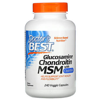 Doctor's s Best, Chondroitin, Glucosamine і MSM з OptiMSM для суглобів і зв'язок, 240 рослинних капсул. США