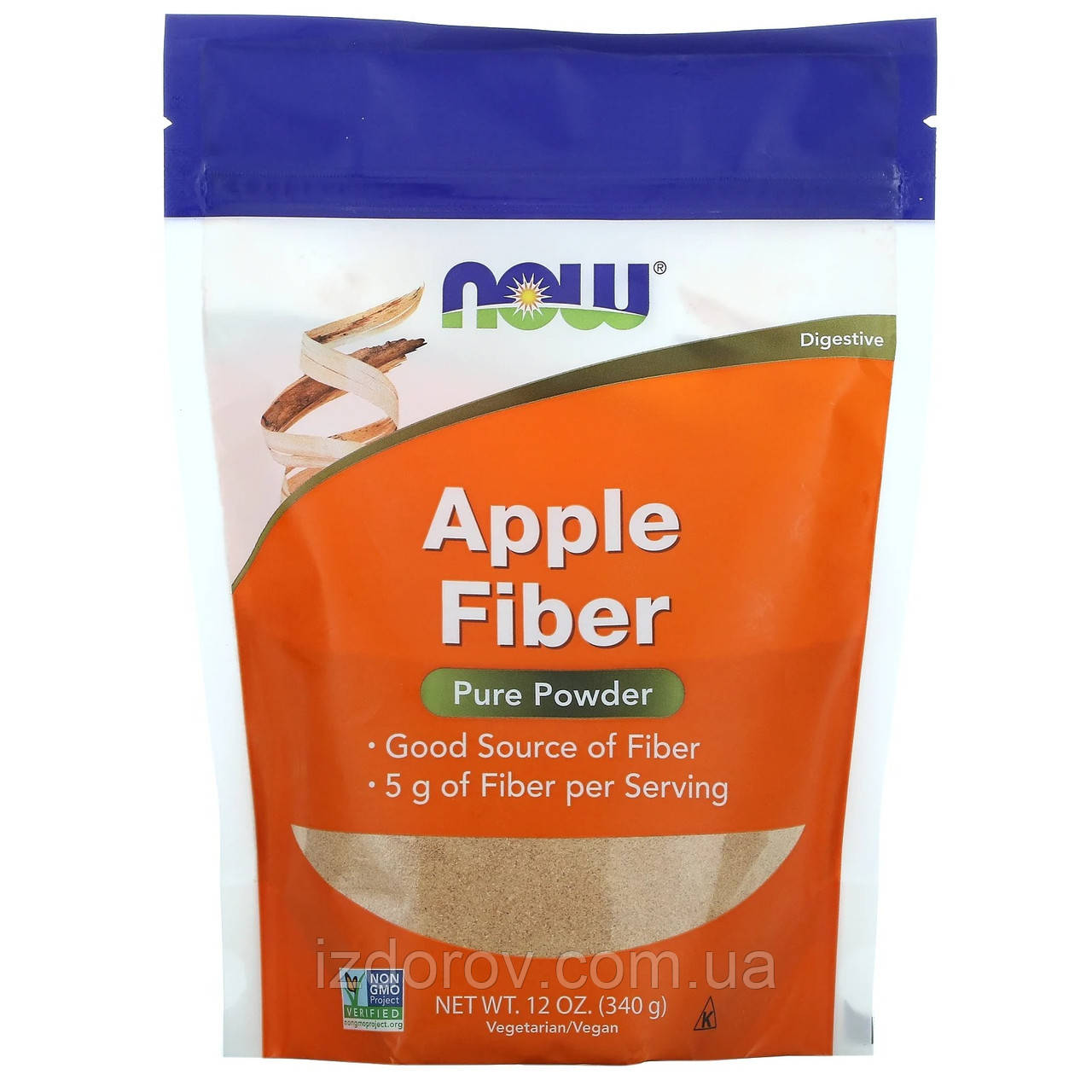 Чиста яблучна клітковина з пектином та целюлозою Now Foods Pure Apple Fiber 340 г