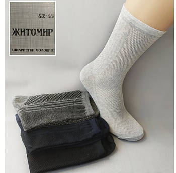 Шкарпетки чоловічі бавовна з сіткою Житомир, Україна, розмір 42-45, асорті, 080-005