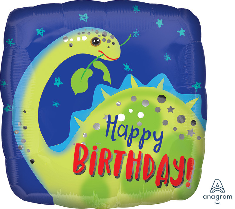 A 18" Brontosaurus Happy Birthday Foil Balloon